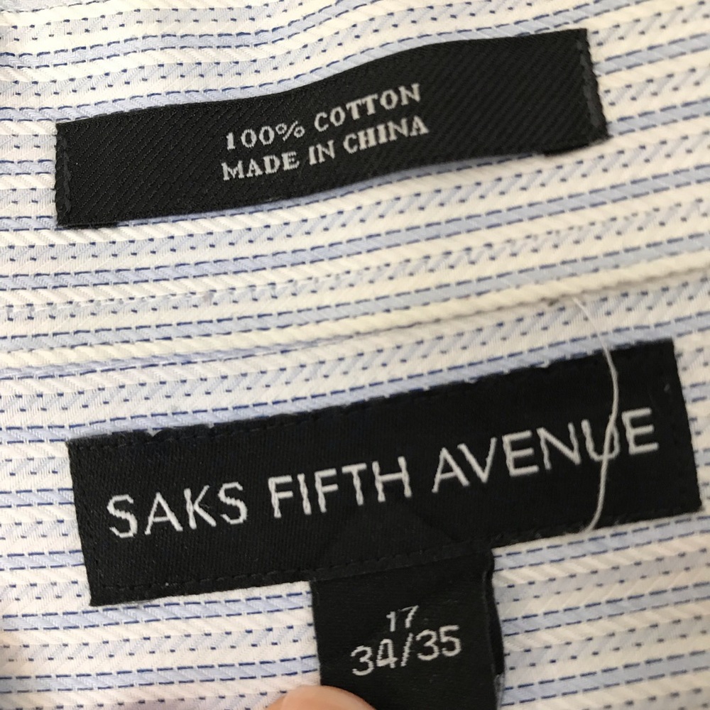 Saks Fifth Avenue button down dress shirt EUC - Picture 6 of 6